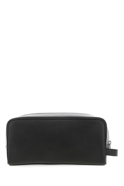 Черный кожаный косметический чехол Black SAINT LAURENT (6093471GF0N)