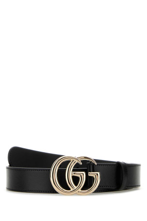Black leather belt Black GUCCI (6258390AAA5)