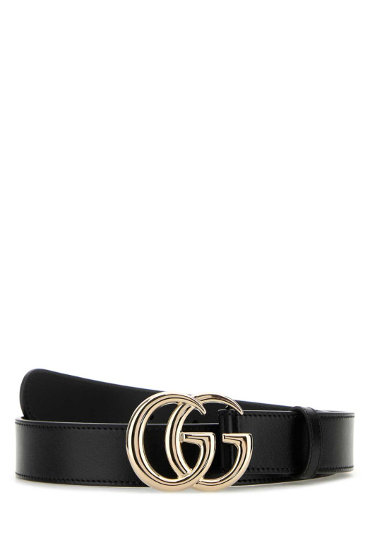 Black leather belt Black GUCCI (6258390AAA5)