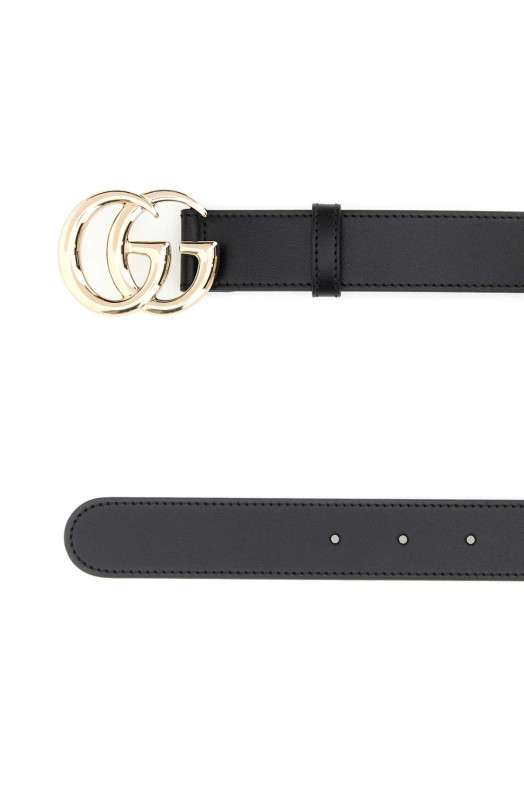 Black leather belt Black GUCCI (6258390AAA5)