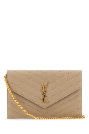 Cappuccino leather Envelope clutch SAINT LAURENT (742920BOW01)