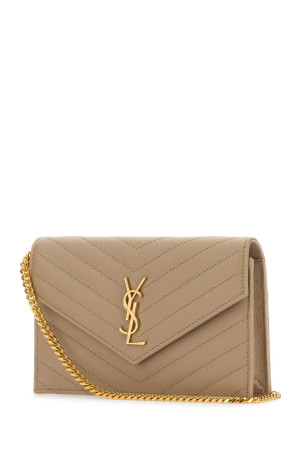 Cappuccino leather Envelope clutch SAINT LAURENT (742920BOW01)