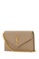 Кожаная сумочка-конверт цвета капучино SAINT LAURENT (742920BOW01)