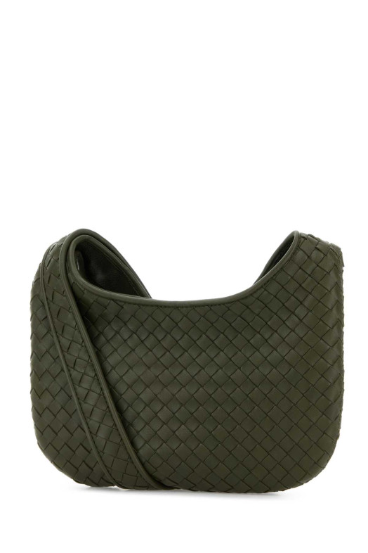Army green leather small Veneto crossbody bag BOTTEGA VENETA (836918V5RI1)