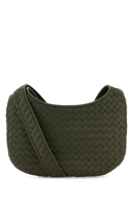 Army green leather small Veneto crossbody bag BOTTEGA VENETA (836918V5RI1)