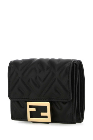 Black nappa leather micro Baguette wallet Black FENDI (8M0395AAJD)
