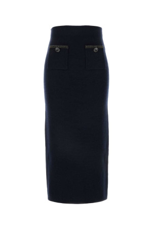 Midnight blue wool blend skirt Blue SELF PORTRAIT (AW24168MSKBL)