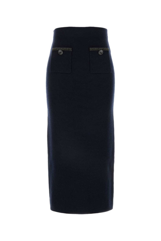 Midnight blue wool blend skirt Blue SELF PORTRAIT (AW24168MSKBL)