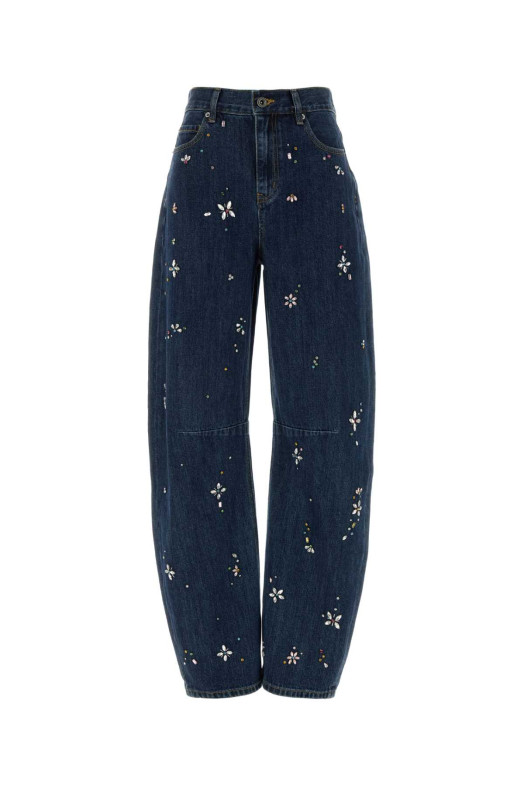 Denim wide-leg jeans Blue SELF PORTRAIT (AW25827PBL)