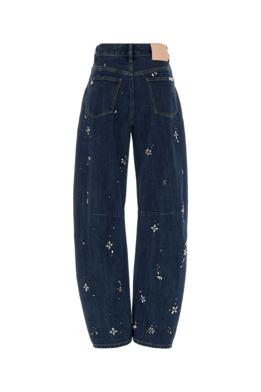 Denim wide-leg jeans Blue SELF PORTRAIT (AW25827PBL)