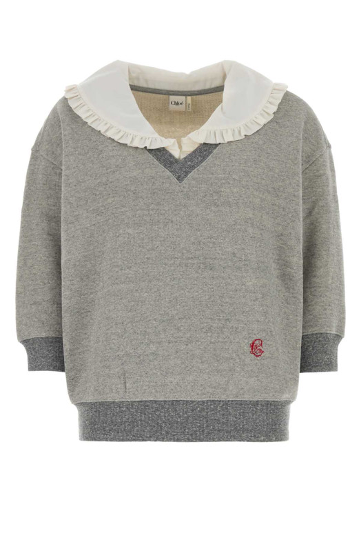 Grey cotton blend top White CHLOE (CH25WJH17194)