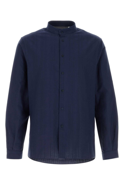 Navy blue cotton shirt BRUNELLO CUCINELLI (MA6760625)