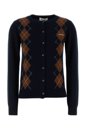 Dark blue cashmere cardigan Blue MIU MIU (MMF988SOOO174B)
