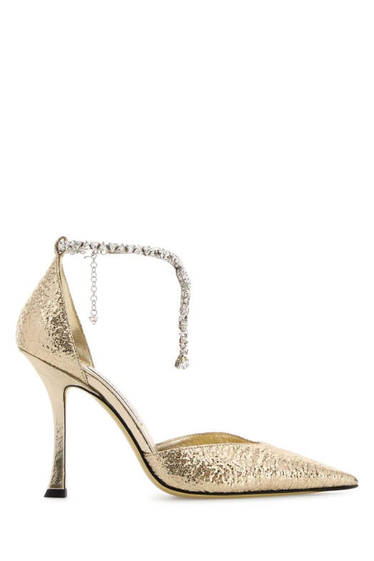 Золотые туфли Stevie 100 Коричневые JIMMY CHOO (STEVIE100GZB)
