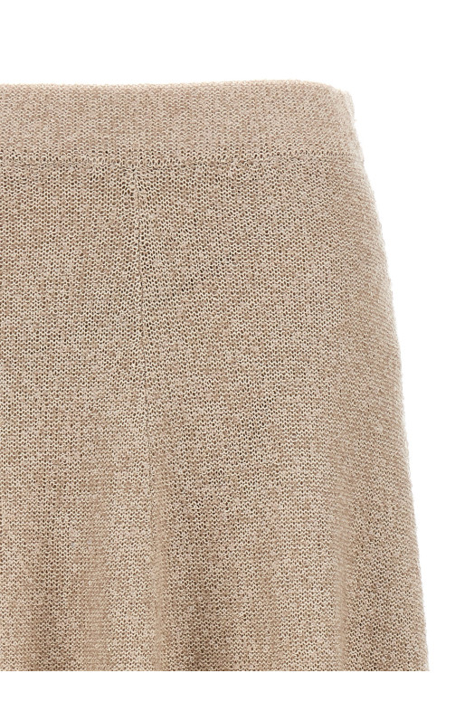 Юбка из трикотажа с пайетками Бежевая BRUNELLO CUCINELLI MDJ547689C9589