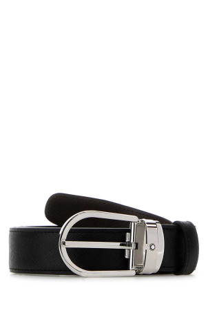 Black leather reversible belt MONTBLANC (113834)