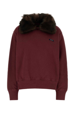 Burgundy cotton sweatshirt PRADA (134725SOOO18VW)