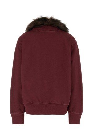 Burgundy cotton sweatshirt PRADA (134725SOOO18VW)
