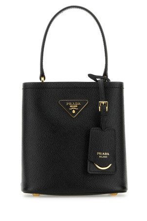 Black leather small Panier handbag Black PRADA (1BA217VOOD2ERX)