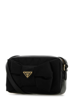Black Re-Nylon and nappa leather mini crossbody bag Black PRADA (1BH166VDXORP0C)
