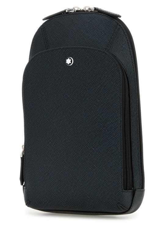 Melange blue leather crossbody bag MONTBLANC (220356)