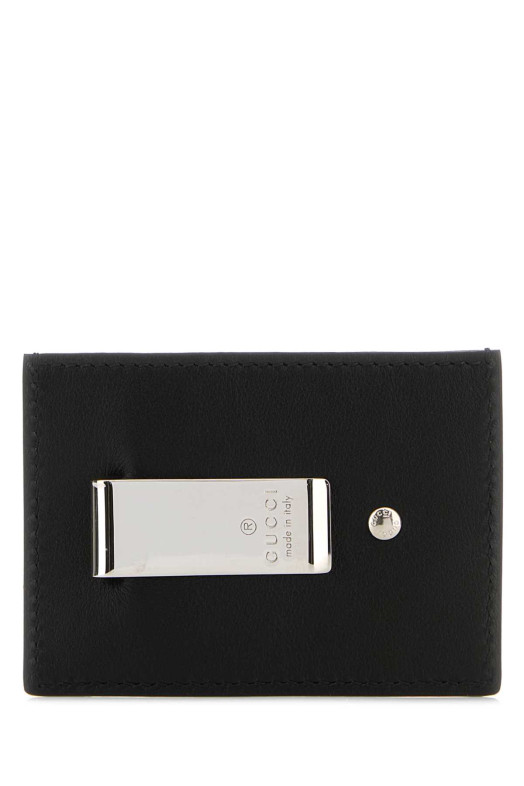 Black leather card holder Black GUCCI (835051AAE07)