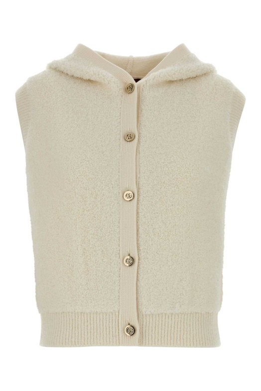 Ivory stretch wool blend vest GUCCI (835982XKETK)