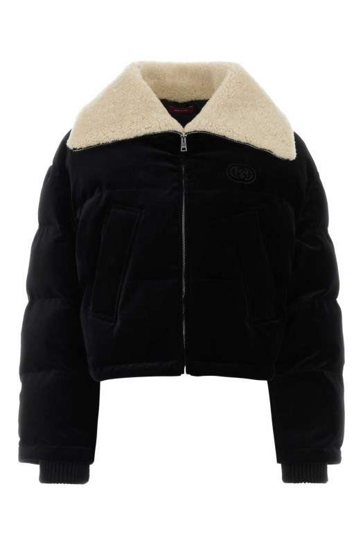 Black velvet padded jacket Black GUCCI (847385ZJV75)