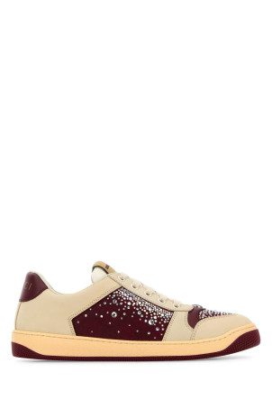 Two-tone leather and GG fabric Screener sneakers GUCCI (848426AAEB2)