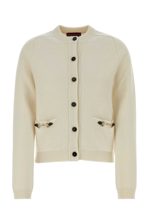 Ivory wool blend cardigan GUCCI (851977XKEVK)