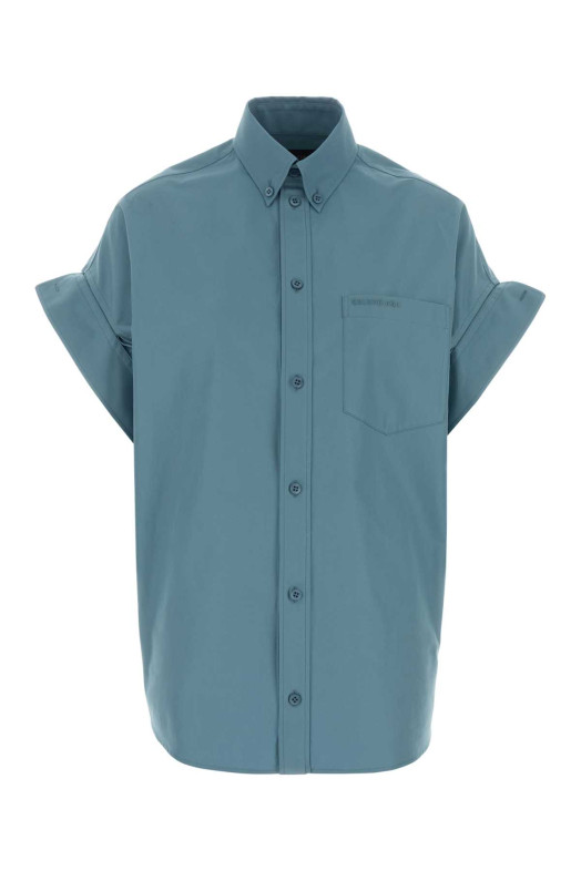 Air force blue poplin oversize shirt BALENCIAGA (857833TTM13)