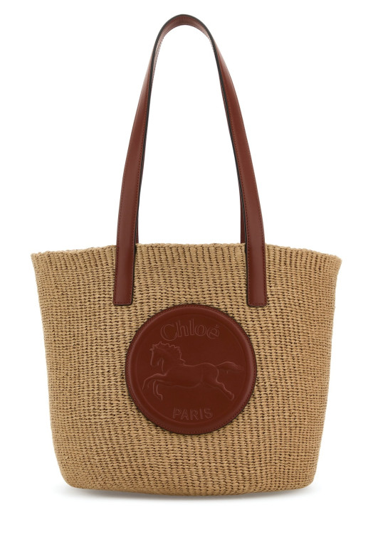 Raffia large Horse Medal bucket bag CHLOE (CHC25SS591O82)