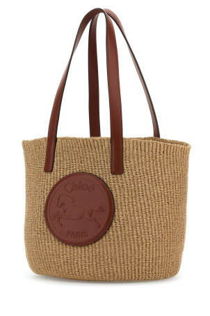 Raffia large Horse Medal bucket bag CHLOE (CHC25SS591O82)