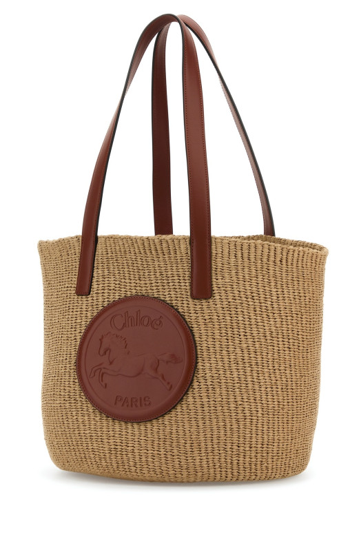 Raffia large Horse Medal bucket bag CHLOE (CHC25SS591O82)