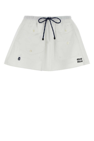 White poplin mini skirt Black MIU MIU (MG2643SOOO10RG)
