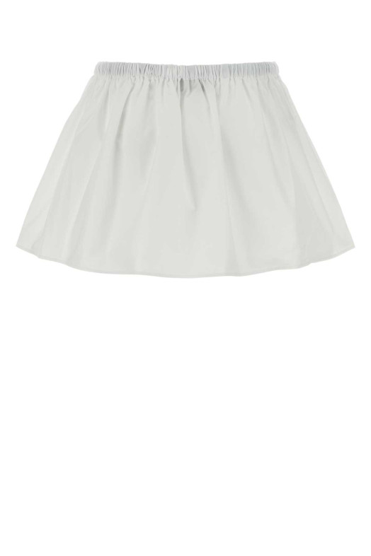 White poplin mini skirt Black MIU MIU (MG2643SOOO10RG)