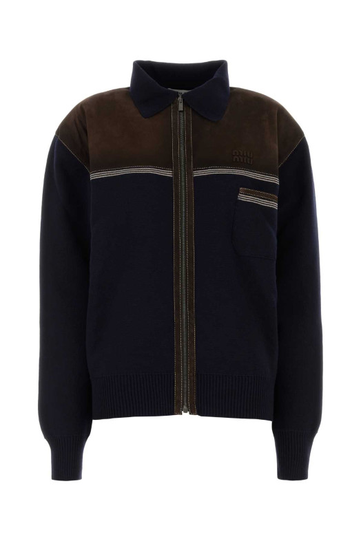 Темный шерстяной кардиган MIU MIU (MMJ149SOOO18HN)