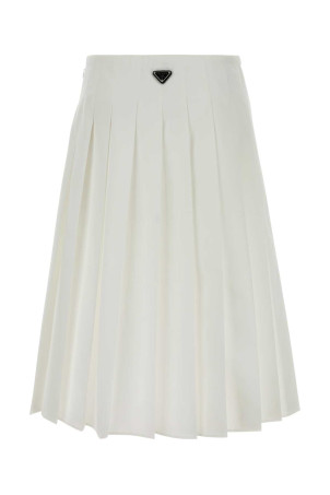 White poplin skirt Black PRADA (P145VXSOOO187P)