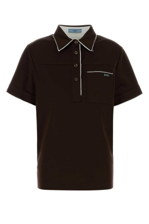 Chocolate cotton polo shirt PRADA (P963NSOOO173L)