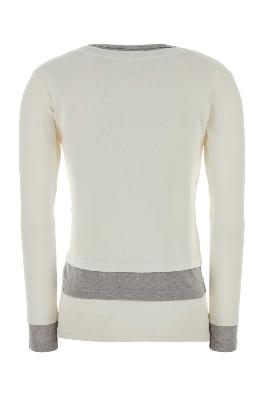 White stretch cotton Sam t-shirt White Gray GIMAGUAS (SAMTSHIRT)