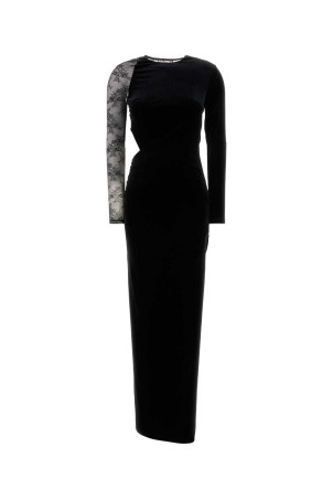 Black velvet long dress Black SELF PORTRAIT (SC25006XB)