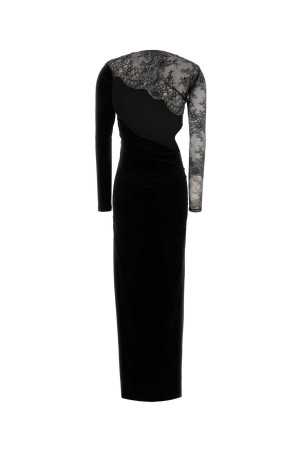 Black velvet long dress Black SELF PORTRAIT (SC25006XB)