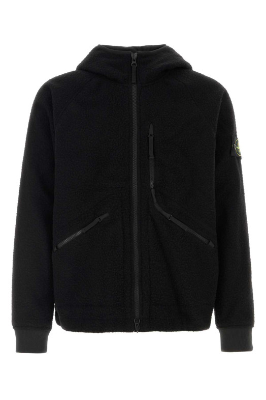 Black pile jacket Black STONE ISLAND (410006014)