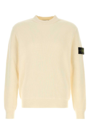 Ivory cotton sweater White STONE ISLAND (L1S155100154S00D8)