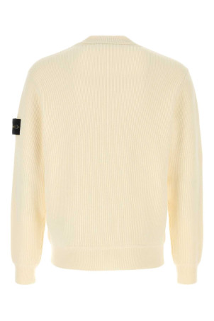 Ivory cotton sweater White STONE ISLAND (L1S155100154S00D8)
