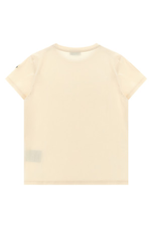 Logo embroidery t-shirt Beige