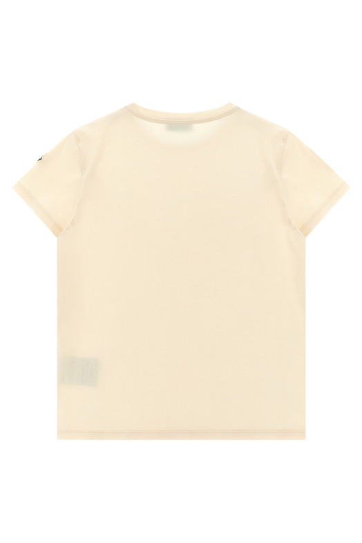 Logo embroidery t-shirt Beige
