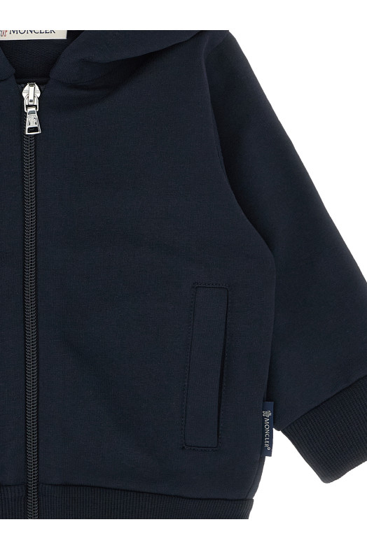 Толстовка с капюшоном и застежкой-молнией Синяя MONCLER ENFANT L19518G0000289AEB778