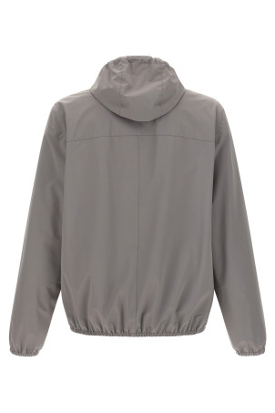 Logo embroidery windbreaker Gray