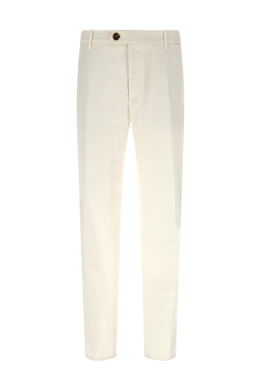 Брюки из американского хлопка Пима Белые BRUNELLO CUCINELLI M289LI1770C2200